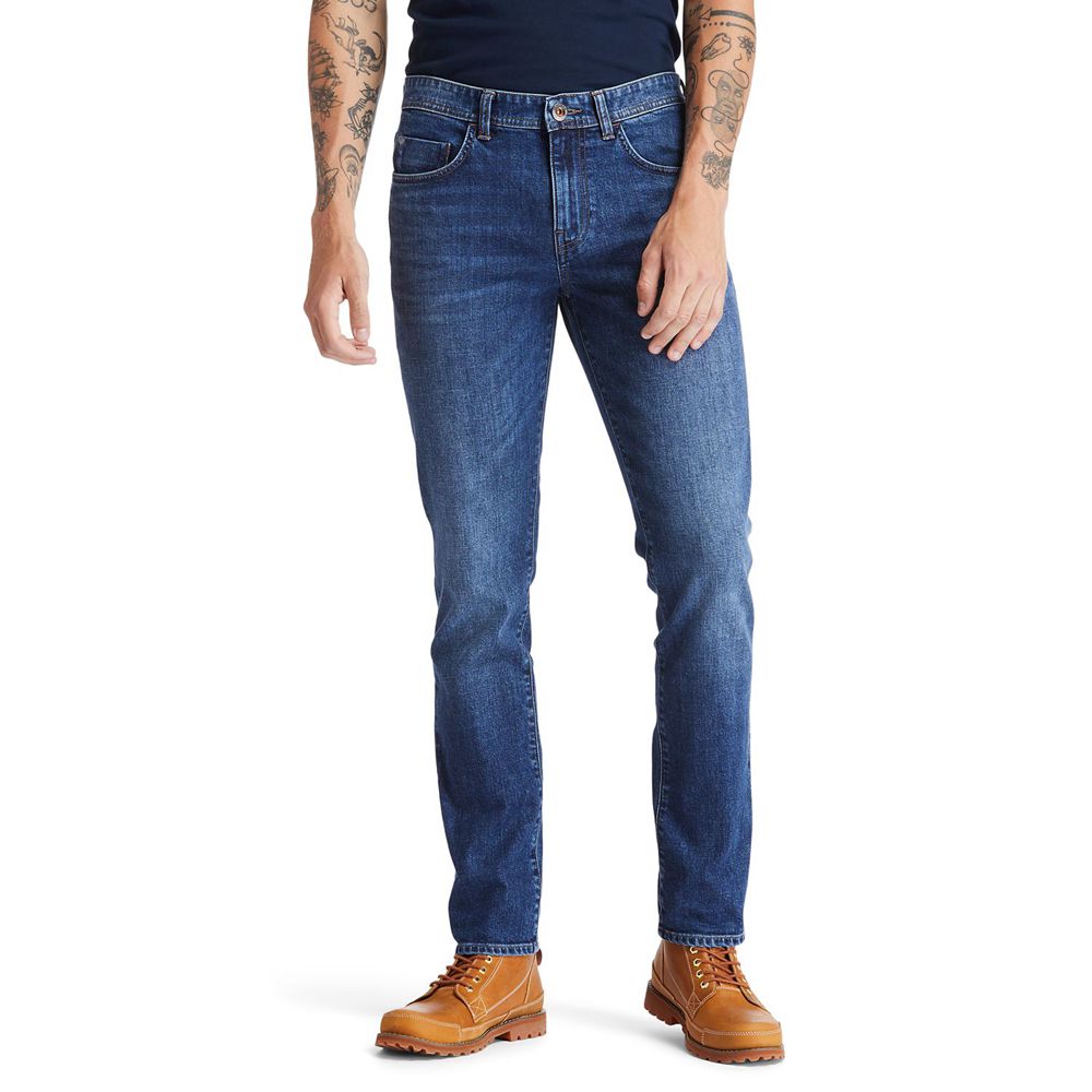 Timberland Mens Pants Sargent Lake Slim Denim Jeans - Blue - India FZ9816352